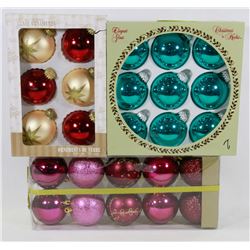 LOT OF ASSORTED CHRISTMAS ORNAMENTS, GLASS.