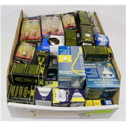 BOX OF ASSORTED HOUSEHOLD BULBS