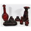 Image 1 : VINTAGE DARK RED FOOTED GLASS