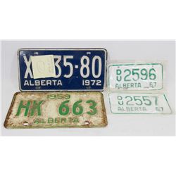 SET OF 4 VINTAGE LICENSED PLATES