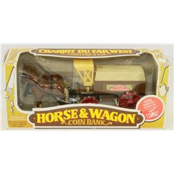 HORSE AND WAGON HOME HARDWARE COIN BANK.