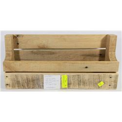 FOUR BOTTLE WINE HOLDER MADE OUT OF SOLID OAK AND