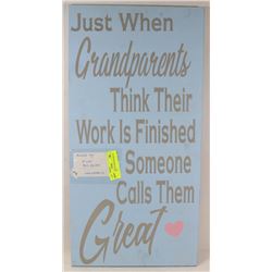 BIRCH FLYWOOD GRANDPARENTS SIGN 12"X24"