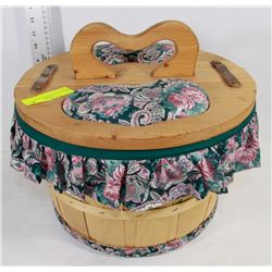 WOOD BASKET SEWING BOX