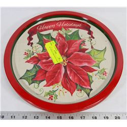 LOT OF 7 METAL CHRISTMAS TRAYS