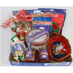 FLAT OF CHRISTMAS DECORATIONS AND COOKIE CUTTERS