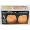 Image 1 : SET OF 2 ROCK SALT TEA LIGHT HOLDERS
