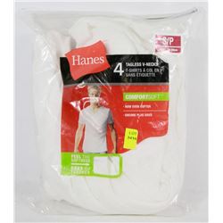HANES 4PACK TAGLESS V NECK SHIRTS SIZE SMALL