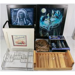 2 NATIVE REFLECTION PRINTS, SEAFOOD DECOR, WALL