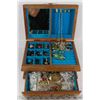 Image 1 : WOODEN JEWELRY BOX WITH CONTENTS