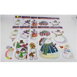 LOT OF 8 ASSORTED CHRISTMAS WINDOW CLINGS