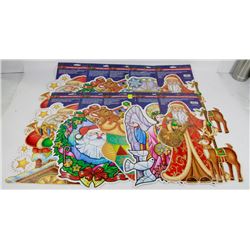 LOT OF 10 ASSORTED CHRISTMAS WINDOW CLINGS