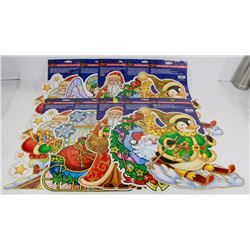 LOT OF 10 ASSORTED CHRISTMAS WINDOW CLINGS