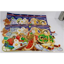 LOT OF 10 ASSORTED CHRISTMAS WINDOW CLINGS