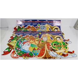 LOT OF 10 ASSORTED CHRISTMAS WINDOW CLINGS