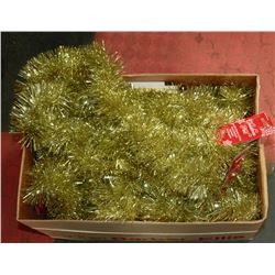 LARGE BOX OF NEW TINSEL GARLAND STRANDS AND MORE