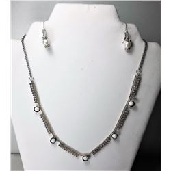 18)  SILVER TONE WITH CLEAR CRYSTAL & PEARL