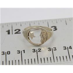 11)  VINTAGE STERLING SILVER MOON & STAR