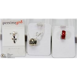 LOT OF 3 NEW STERLING SILVER “PANDORA” STYLE