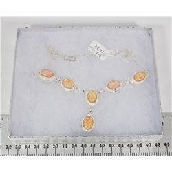 #59-AUSTRALIAN TRIPLE FIRE OPAL  NECKLACE