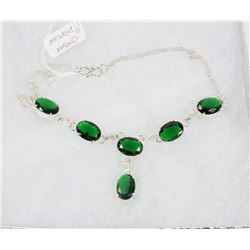 #100-CHROME DIOPSIDE GEMSTONE  NECKLACE