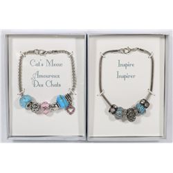 TWO NEW PANDORA STYLE BRACELETS IN GIFT BOXES