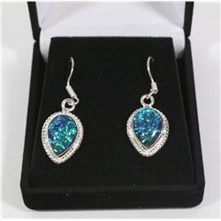 #54-AUSTRALIAN TRIPLE FIRE OPAL EARRINGS