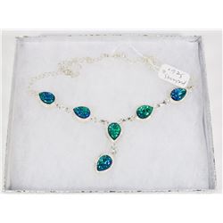 #56-AUSTRALIAN TRIPLE FIRE OPAL  NECKLACE