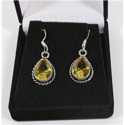 #74-CITRINE GEMSTONE EARRINGS