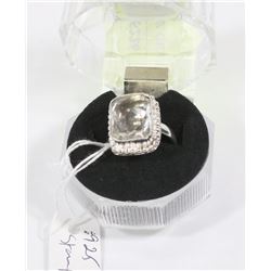 #77-WHITE TOPAZ GEMSTONE RING