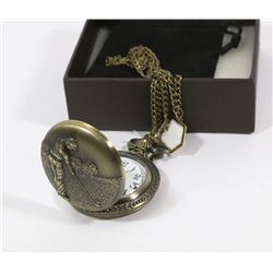 5) NEW BRONZE POCKET WATCH  WITH GOLF FACE