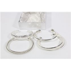 4PCS OF SILVER PLATED NEW BRACELETS