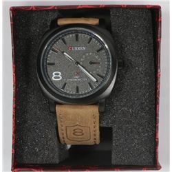 4)NEW CURREN MENS WATCH WITH GENUINE LEATHER