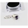 Image 1 : 6) NEW CUBIC PURPLE STONE, STERLING SILVER .925