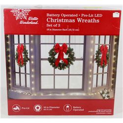 SET OF THREE CHRISTMAS WREATHS