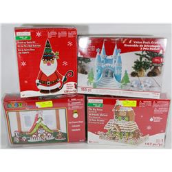 BOX OF CHRISTMAS CRAFTS INCLUDING 3D STRUCTURE