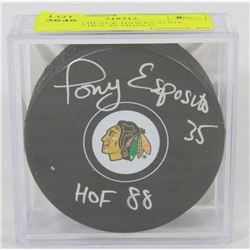 CHICAGO BLACK HAWKS TONY ESPOSITO HOF 88 SIGNED