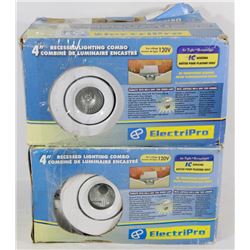 LOT OF TWO 4" RECESSED LIGHTING COMBO