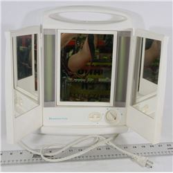 VANITY DOUBLE SIDED LIT MIRROR.