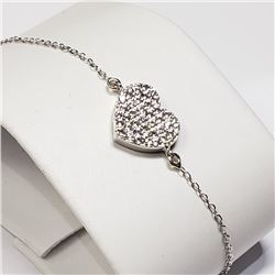 7) STERLING SILVER CUBIC ZIRCONIA BRACELET