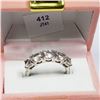 Image 4 : 12) STERLING SILVER CUBIC ZIRCONIA RING SIZE 7
