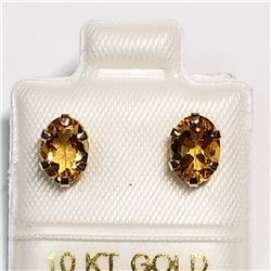 13)14K YELLOW GOLD CITRINE EARRINGS