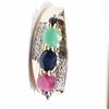 Image 3 : 15) GOLD-PLATED STERLING SILVER GEMSTONE RING
