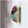Image 4 : 15) GOLD-PLATED STERLING SILVER GEMSTONE RING