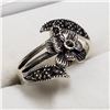 Image 3 : 18) STERLING SILVER MARCASITE RING