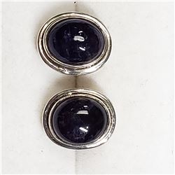 19) STERLING SILVER AMETHYST EARRINGS
