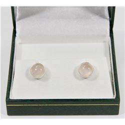 25) STERLING SILVER ROSE QUARTZ EARRINGS