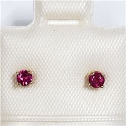 29)14K YELLOW GOLD RUBY EARRINGS
