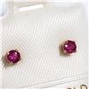 Image 2 : 29)14K YELLOW GOLD RUBY EARRINGS