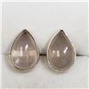 Image 1 : 32) STERLING SILVER ROSE QUARTZ EARRINGS